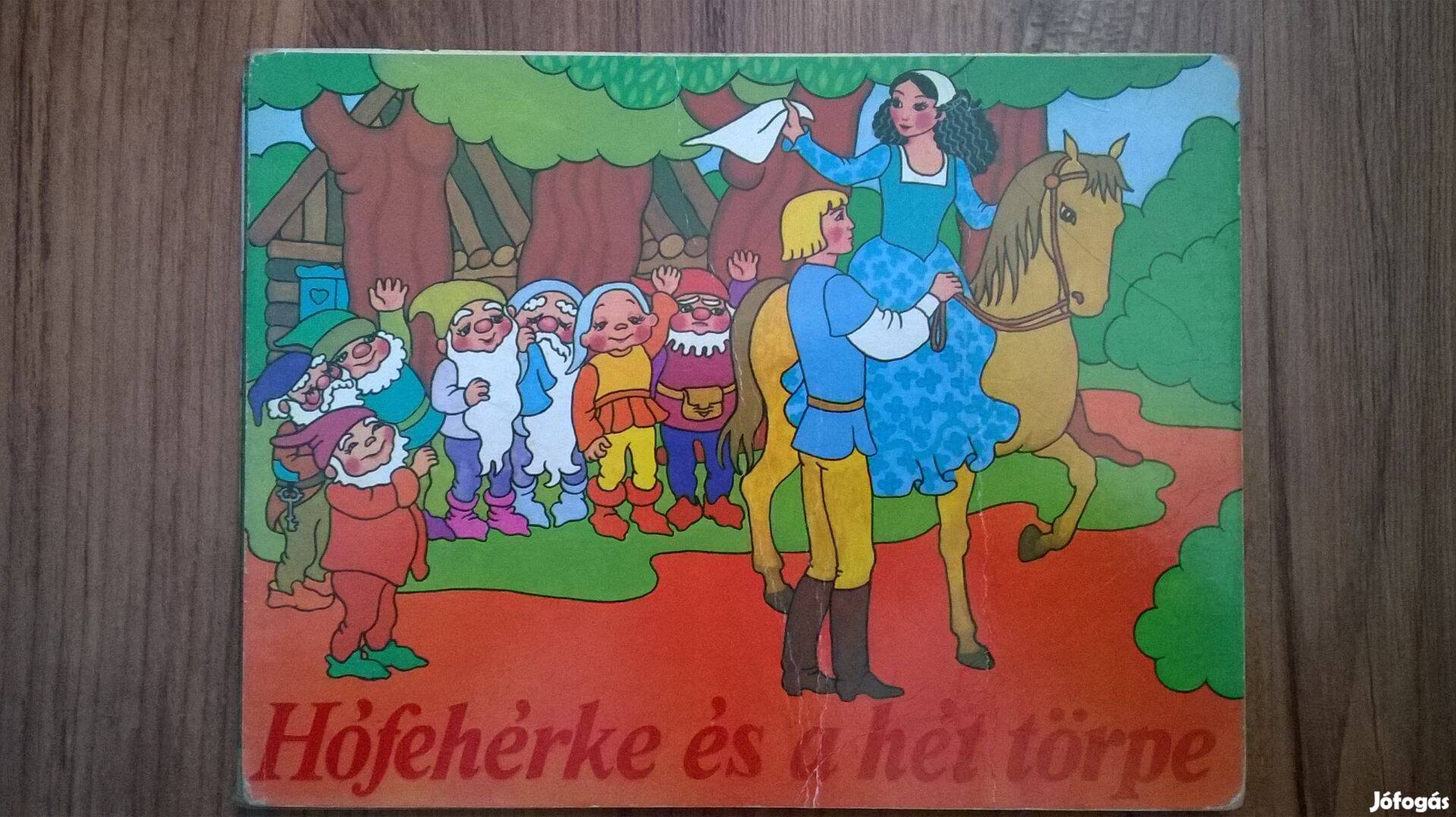 Hófehérke és a hét törpe leporello, mesekönyv - retro