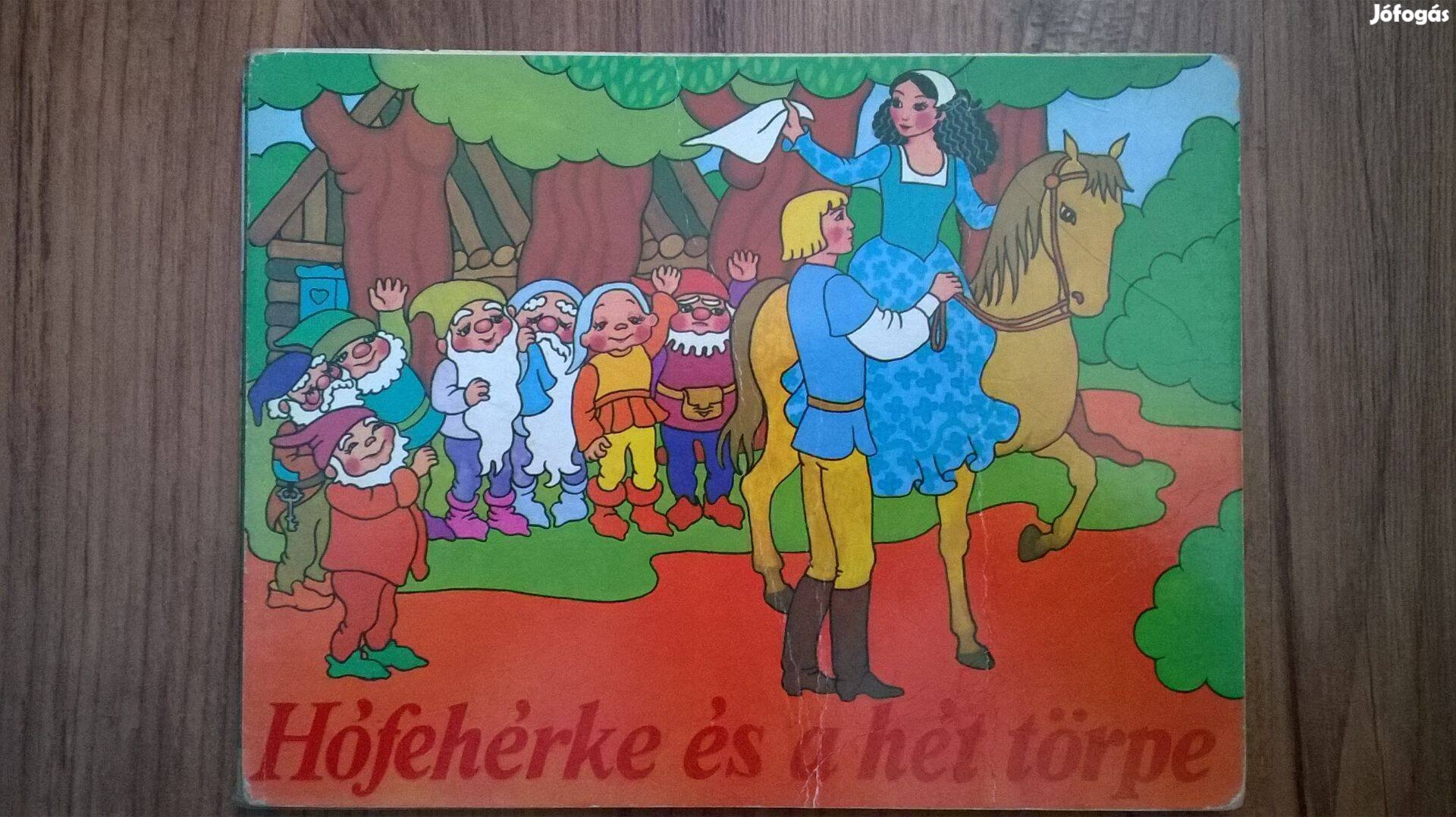 Hófehérke és a hét törpe leporello, mesekönyv - retro