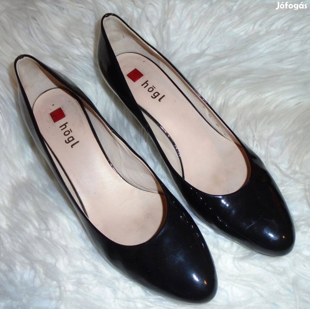 Högl luxus kecses fekete lakkbőr cipő 1 x haszn. 40