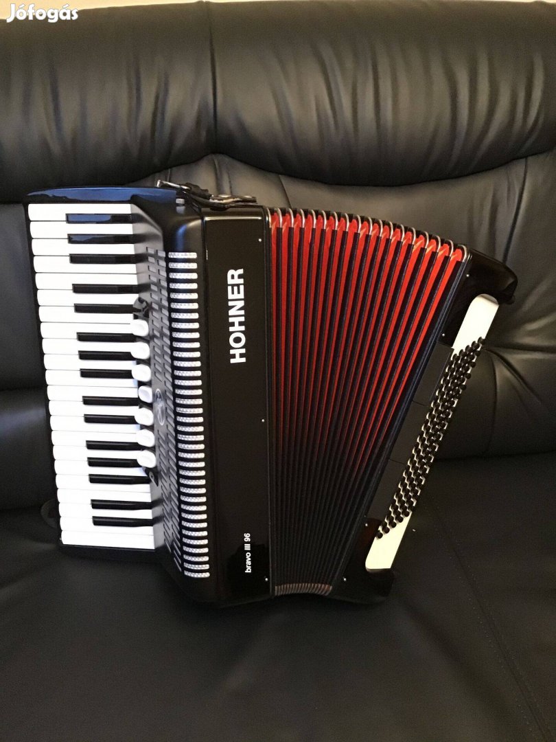 Hohner Bravo III 96 Black: tangóharmonika eladó