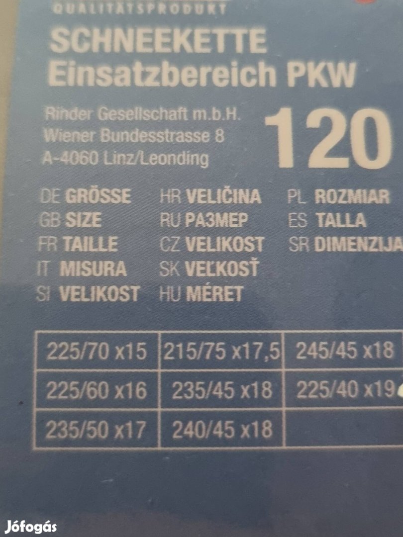 Hólánc Alpin új 120-as