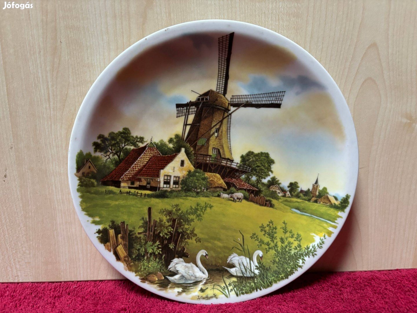 Holland porcelán falitányér, falidísz