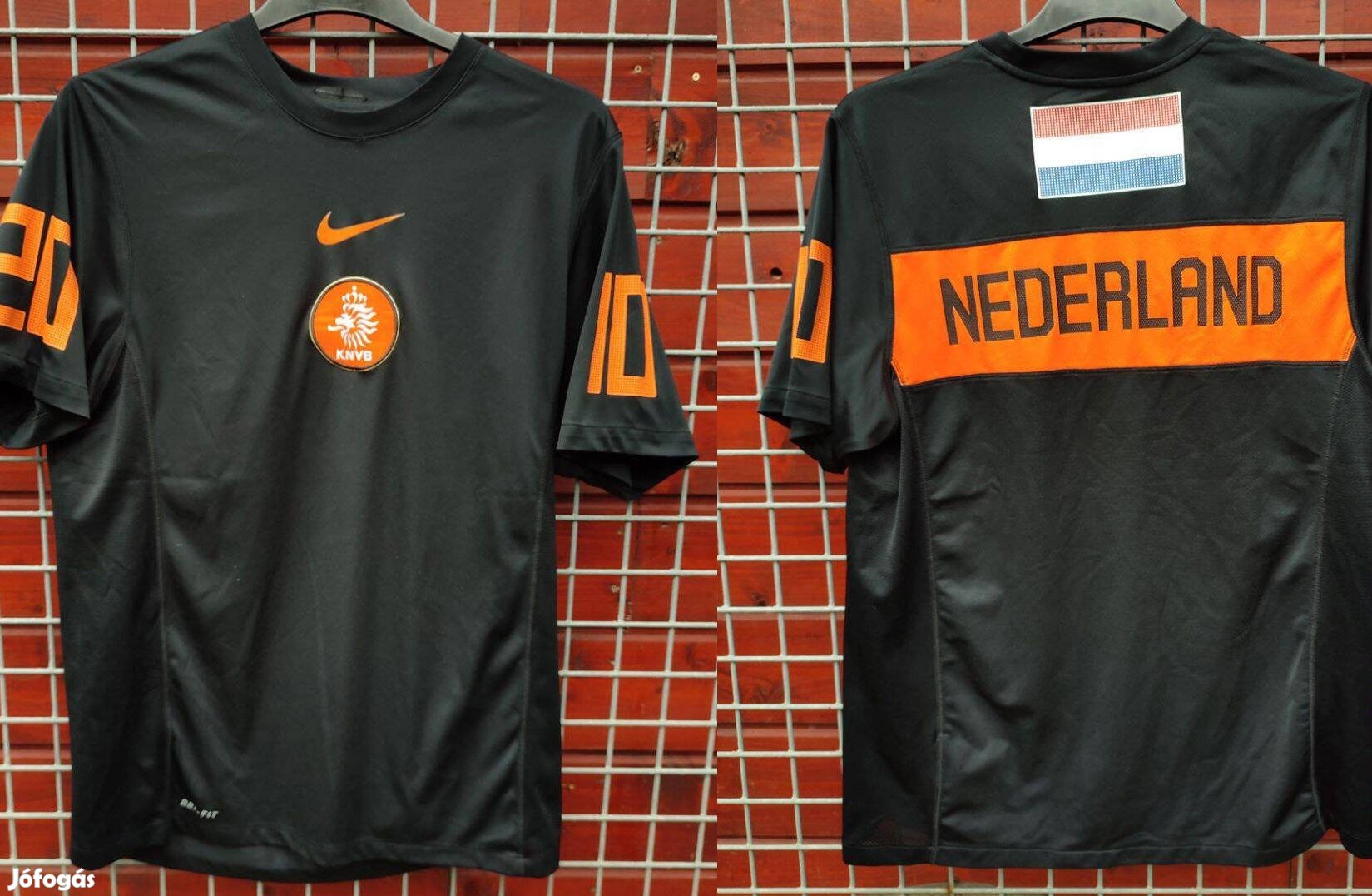 Holland válogatott fekete narancssárga eredeti Nike 2010 VB mez (L)