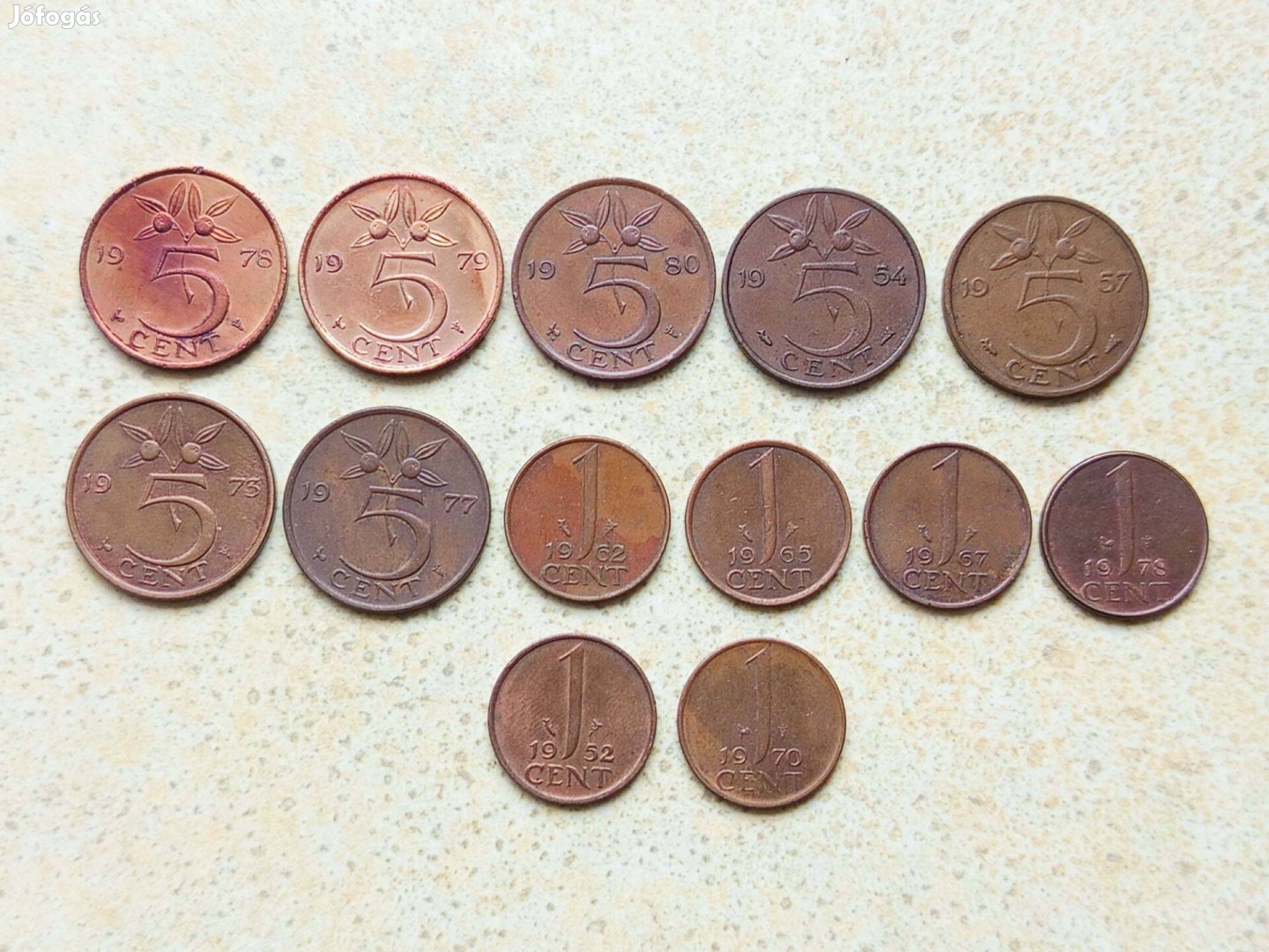 Hollandia 13 db Különböző Érme 1 5 Cents 1952-1980