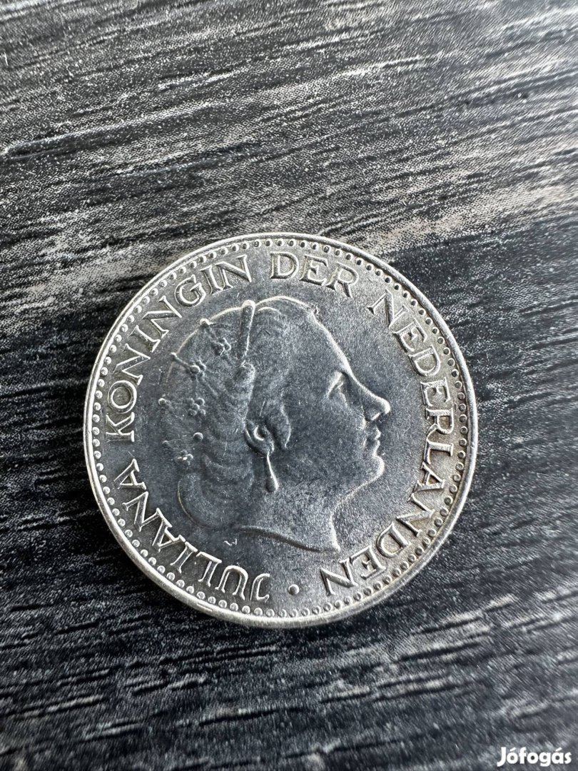 Hollandia I. Julianna ezüst 1 Gulden 1967 - gyönyörű 
