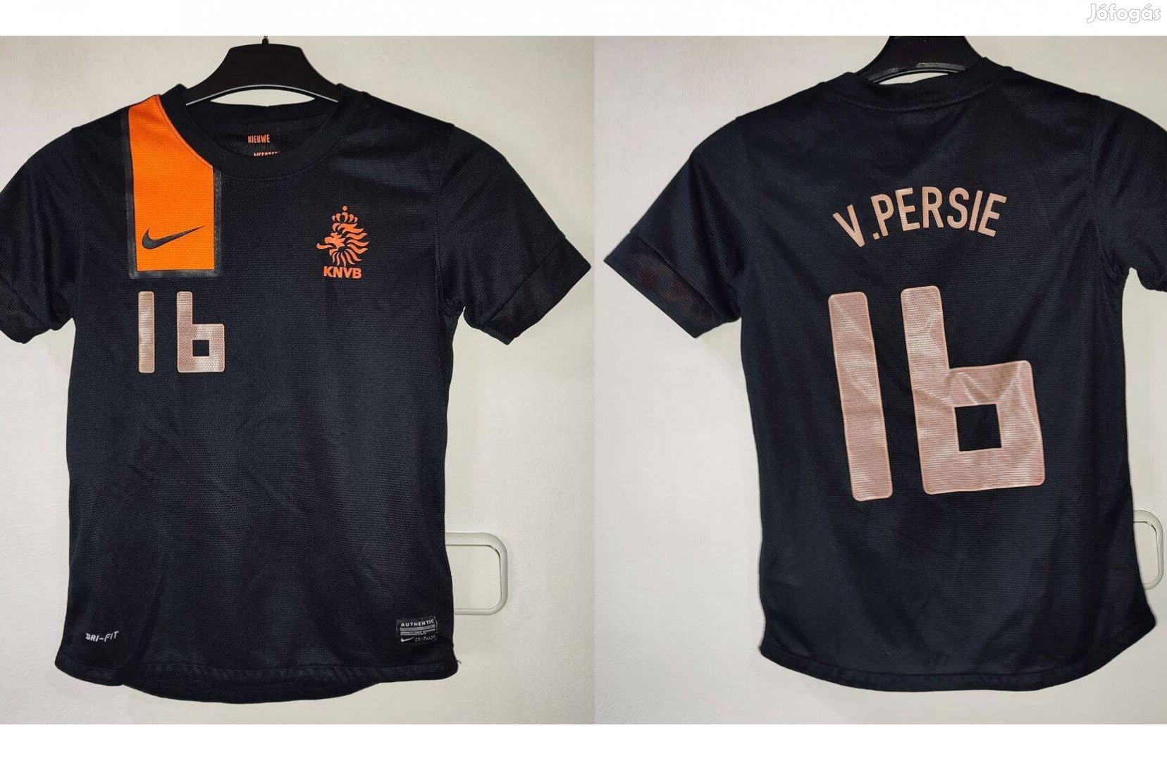 Hollandia Robin Van Persie eredeti Nike fekete gyerek mez (140-152)