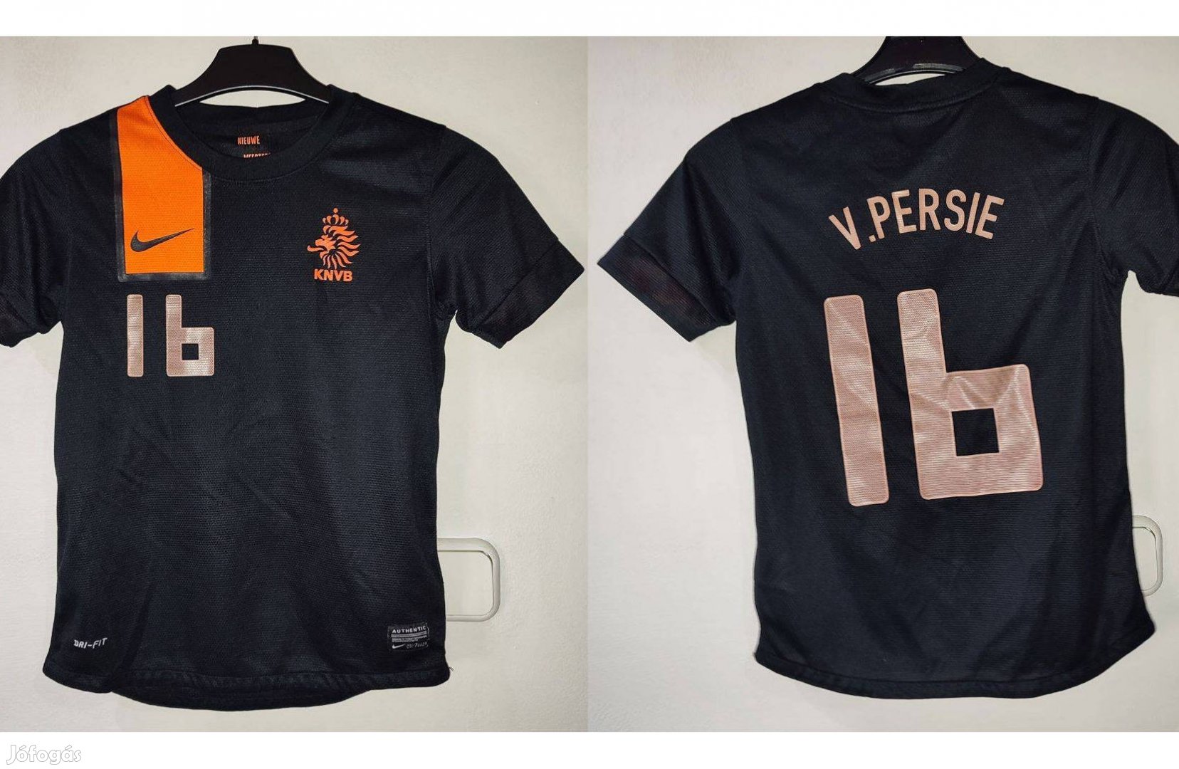 Hollandia Robin Van Persie eredeti Nike fekete gyerek mez (140-152)