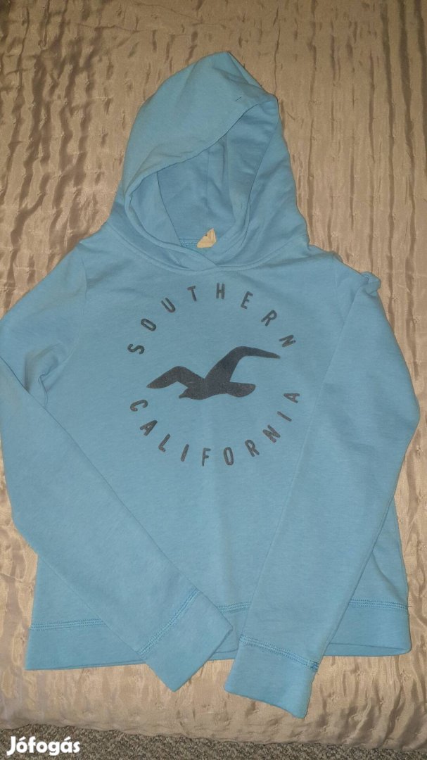 Hollister kék kapucnis pulóver