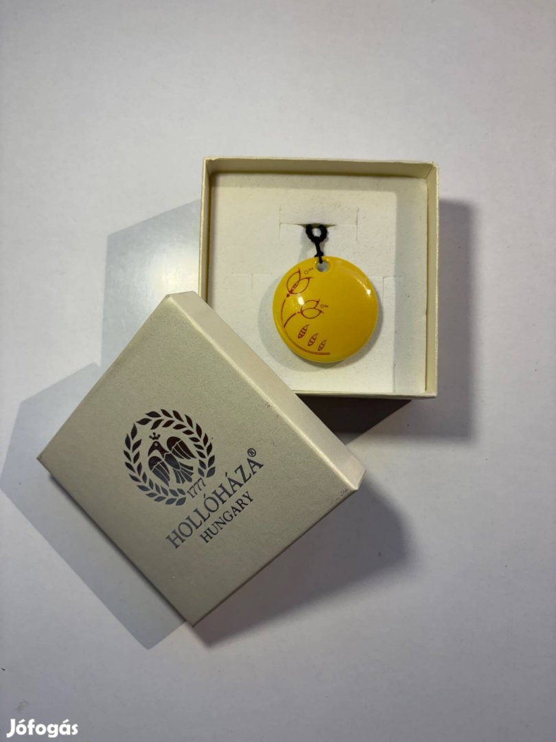 Hollóháza porcelán medál Sütő Erika design eredeti dobozával