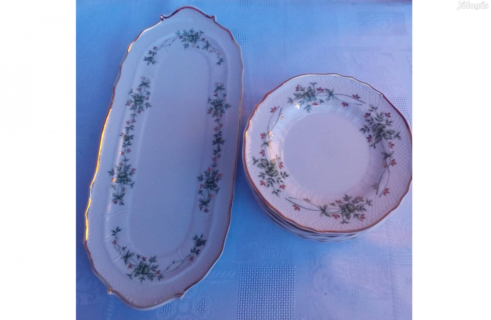 Hollóházi Erika Mintás Készlet Süteményes, Szendvicses Porcelán