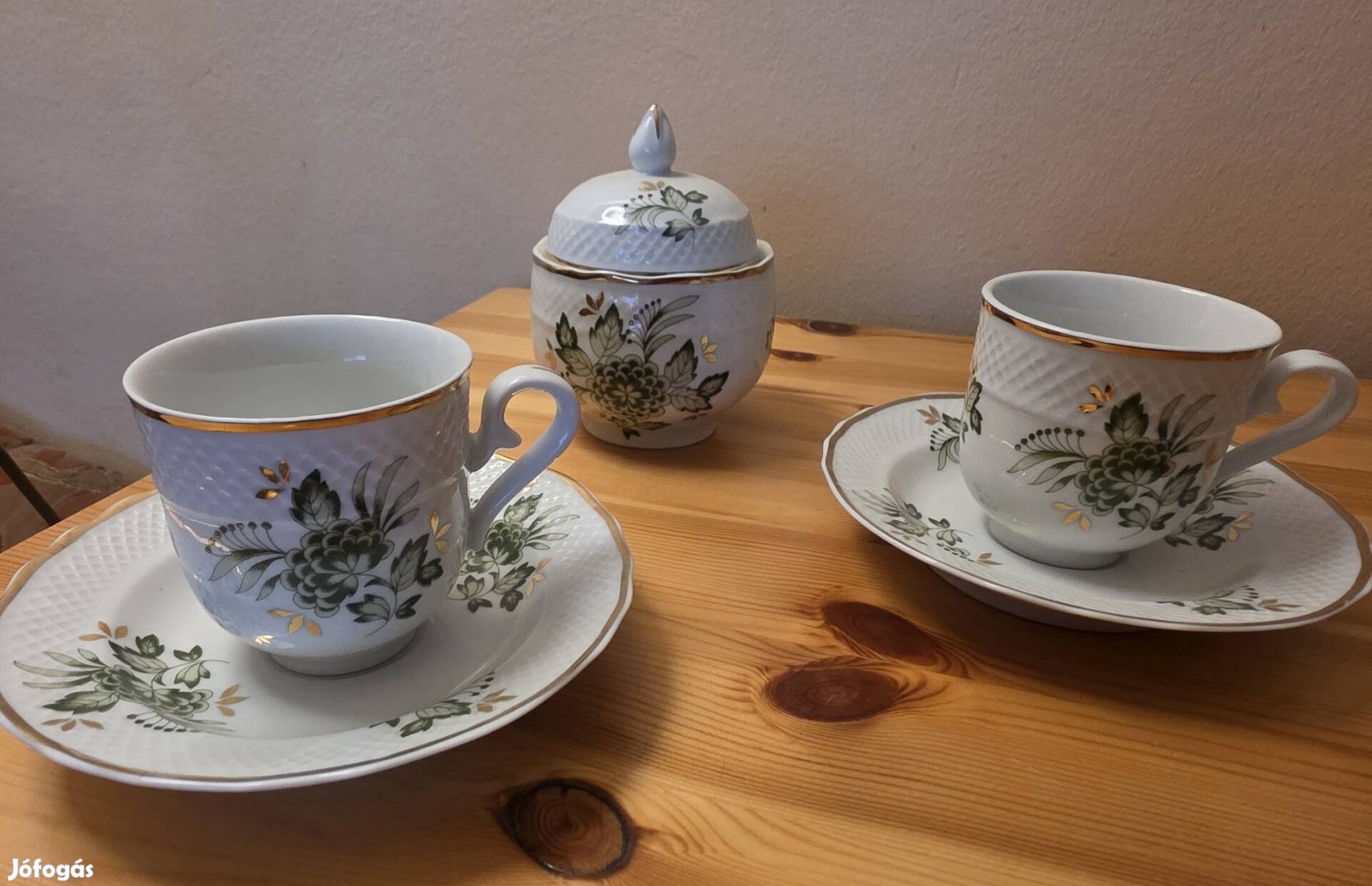 Hollóházi Erika mintás kávéskészlet eladó