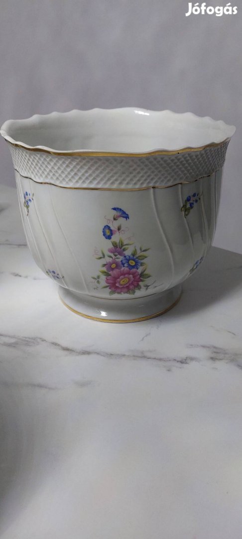 Hollóházi Hajnalja porcelán kaspó