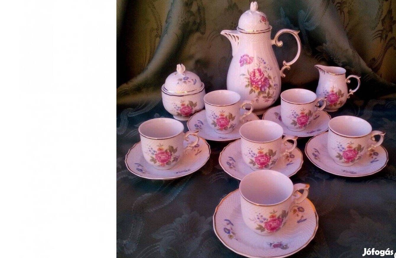 Hollóházi Hajnalka Mintás Kávéskészlet