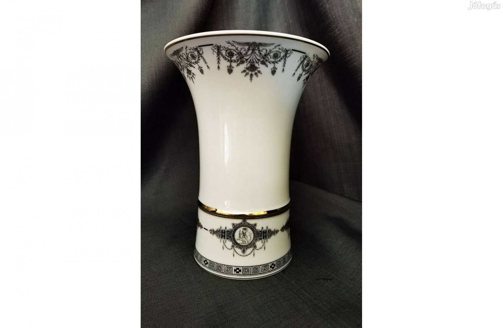 Hollóházi Korintoszi mintás porcelán váza