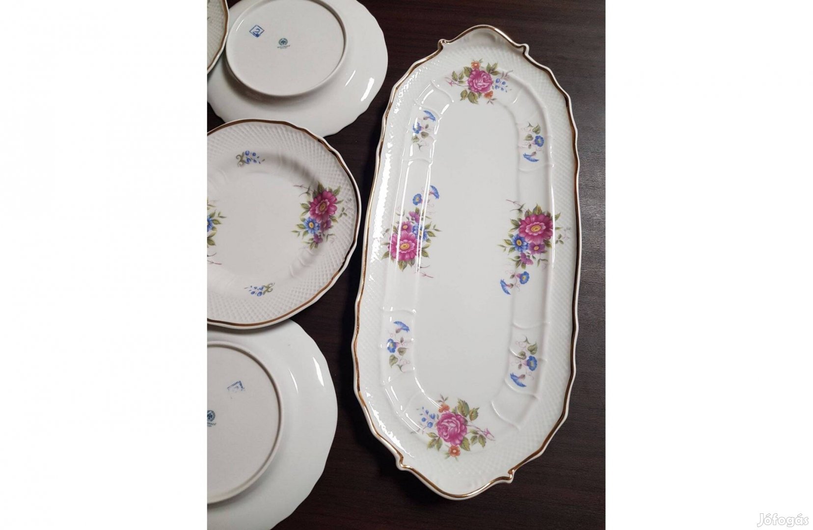 Hollóházi hajnalka mintás süteményes készlet