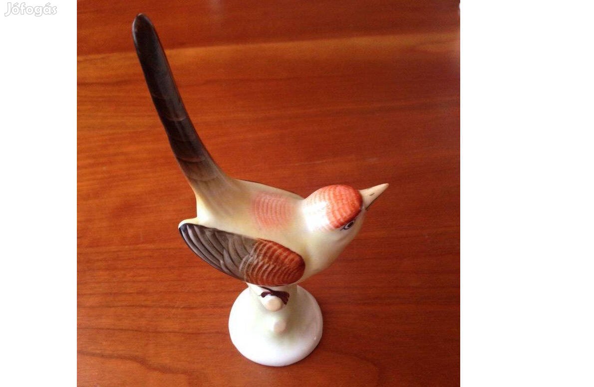 Hollóházi kézzel festett porcelán madár