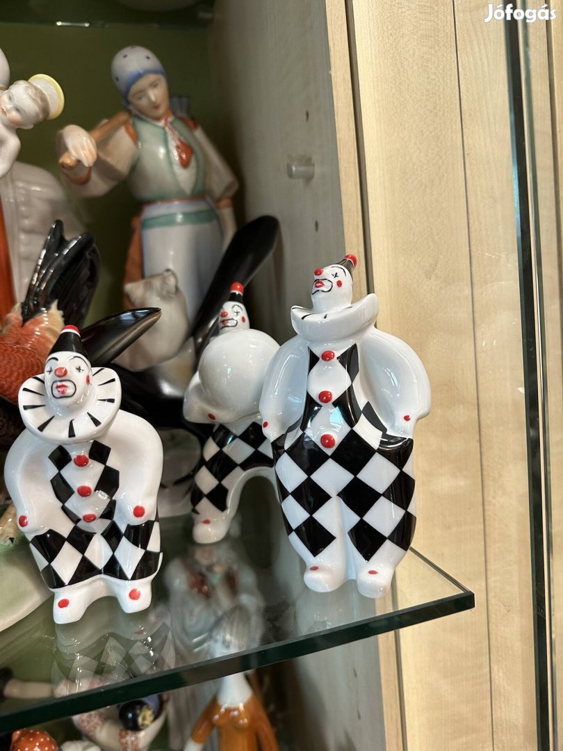 Hollóházi porcelán Art Deco bohócok