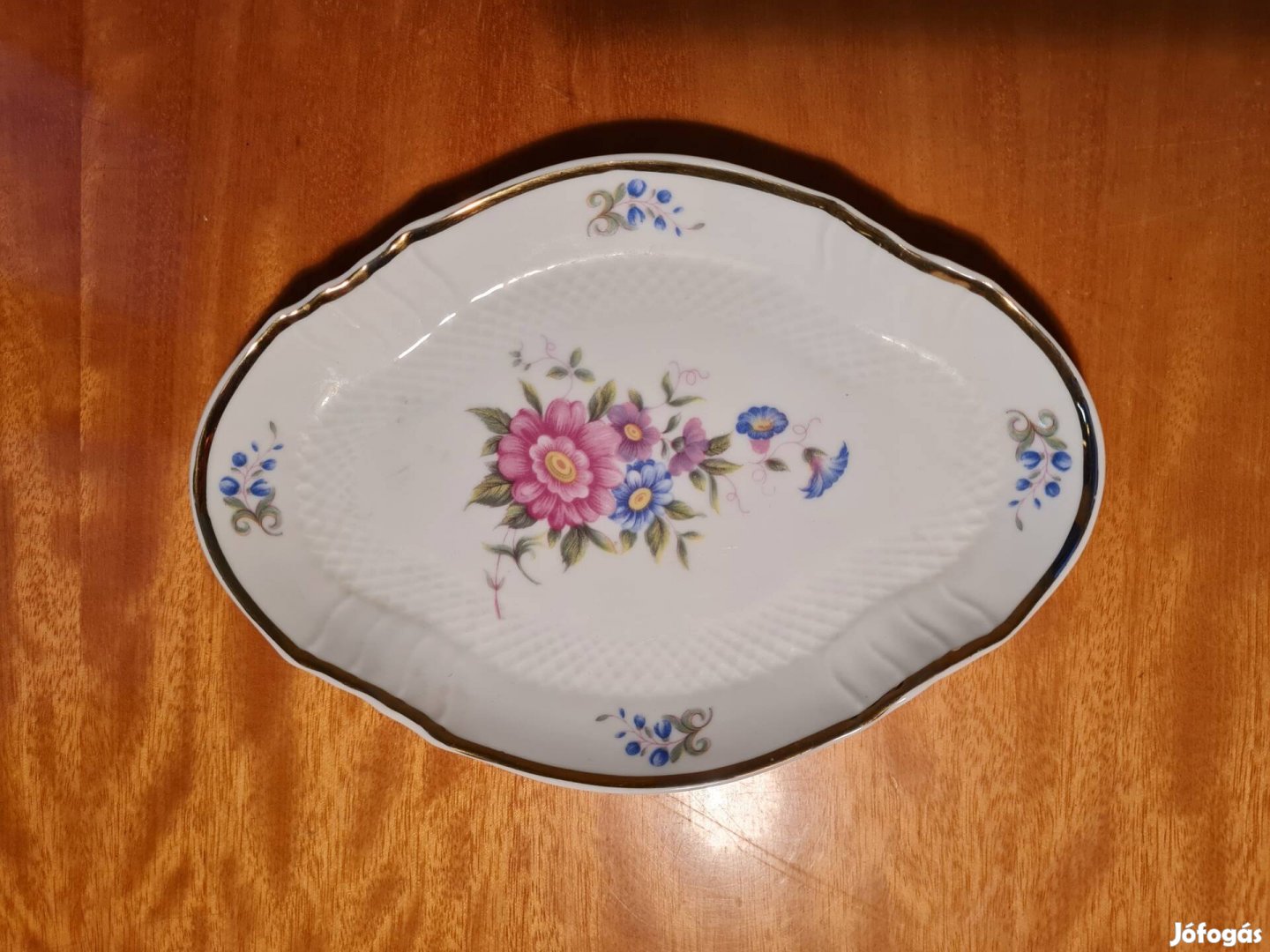 Hollóházi porcelán Hajnalka mintás tálka, kínáló, asztalközép