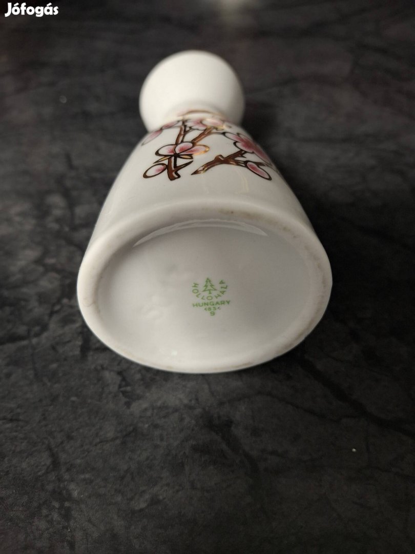 Hollóházi porcelán cseresznyés mintájú kicsi váza