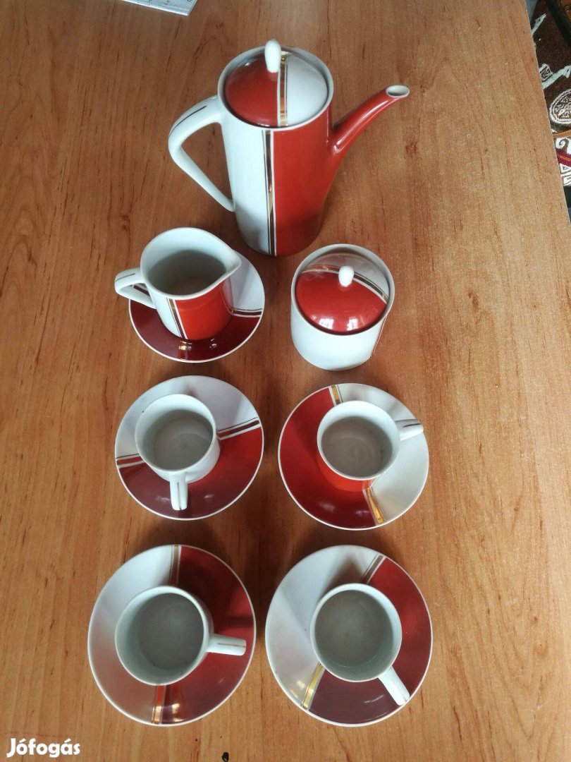 Hollóházi porcelán kávéskészlet