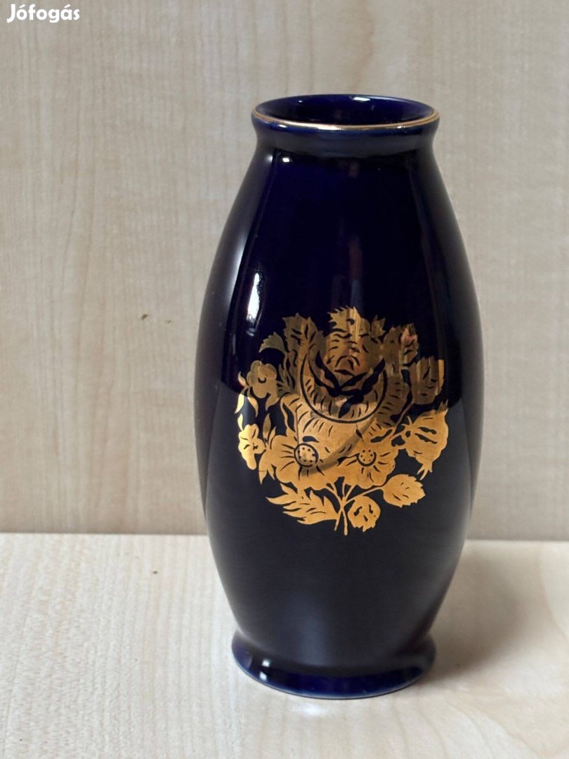Hollóházi porcelán kicsi váza, dísztárgy