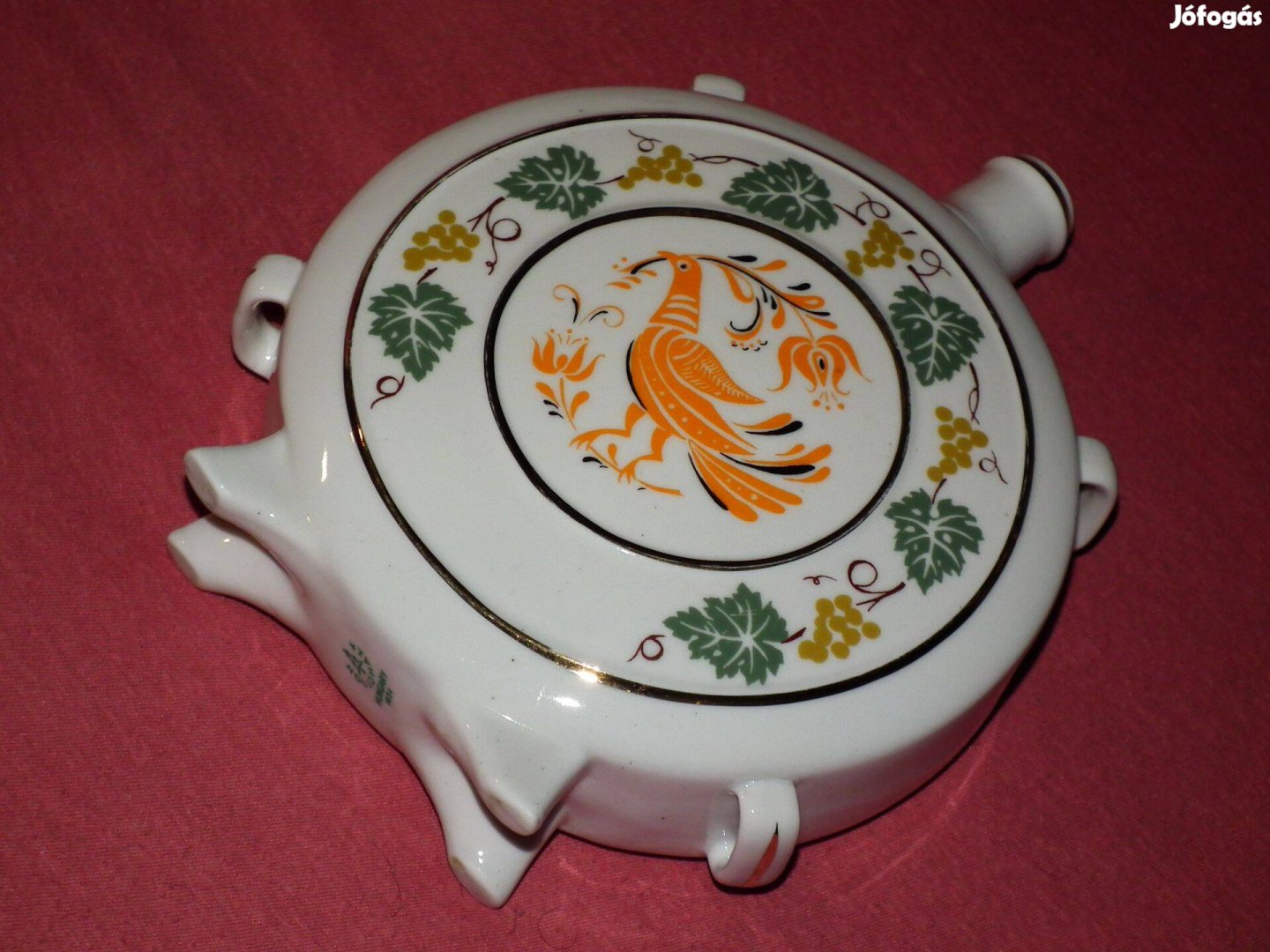 Hollóházi porcelán kulacs