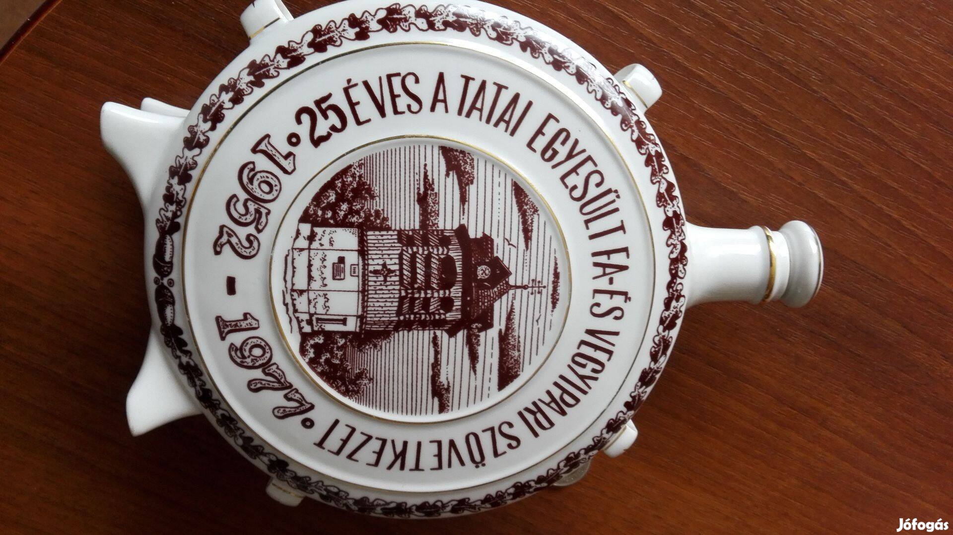 Hollóházi porcelán kulacs Tatai Jubileumi 1952-1977