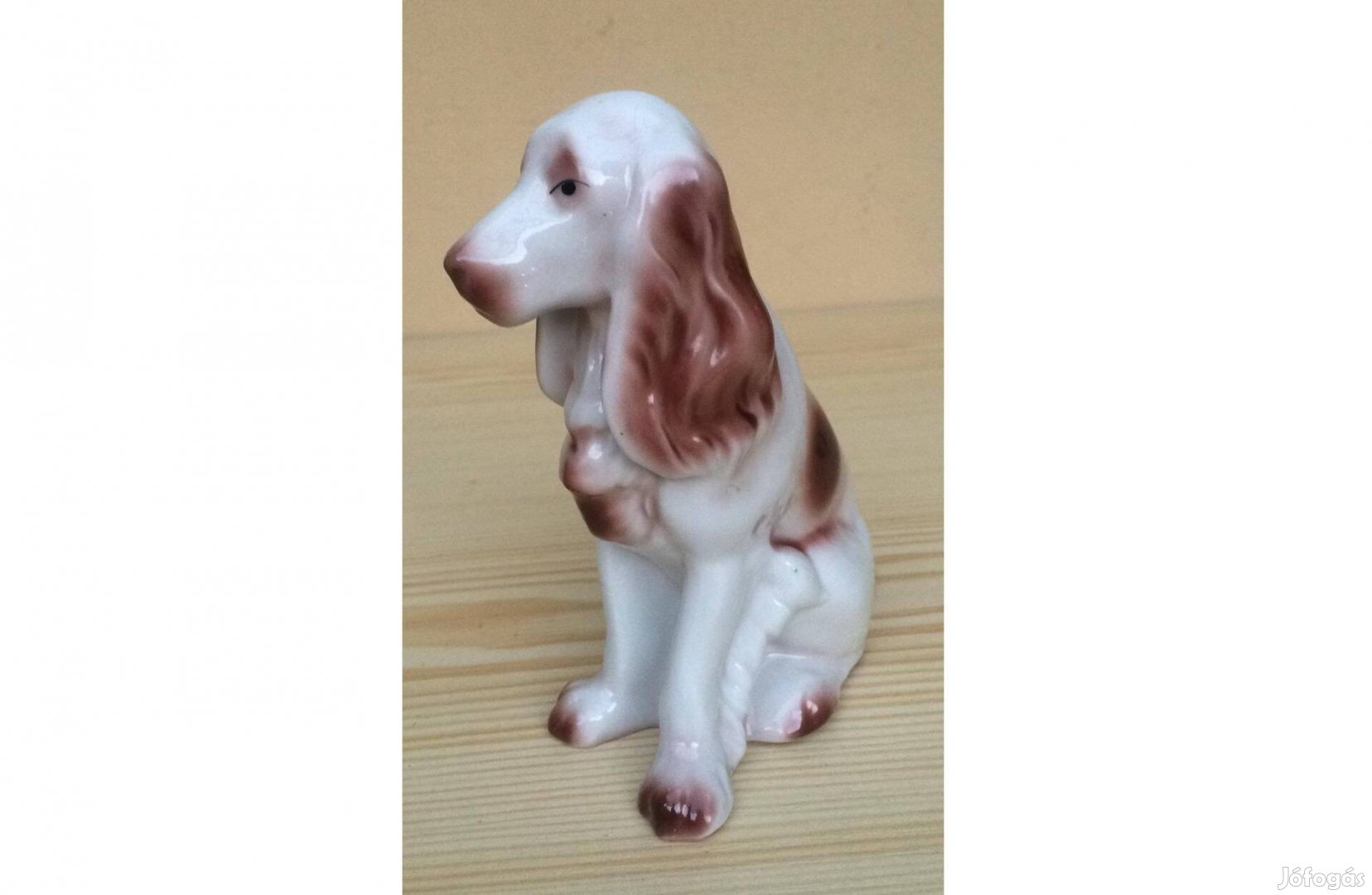 Hollóházi porcelán kutya (spániel) retro