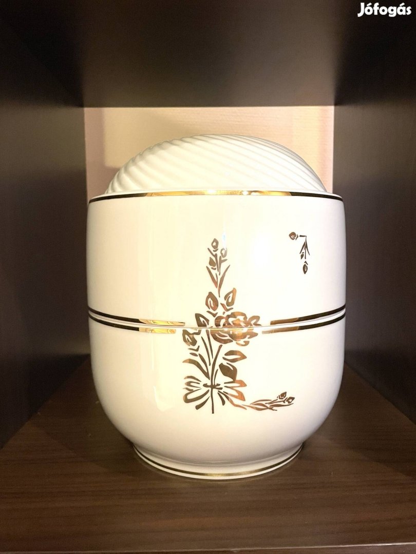 Hollóházi porcelán urna váza