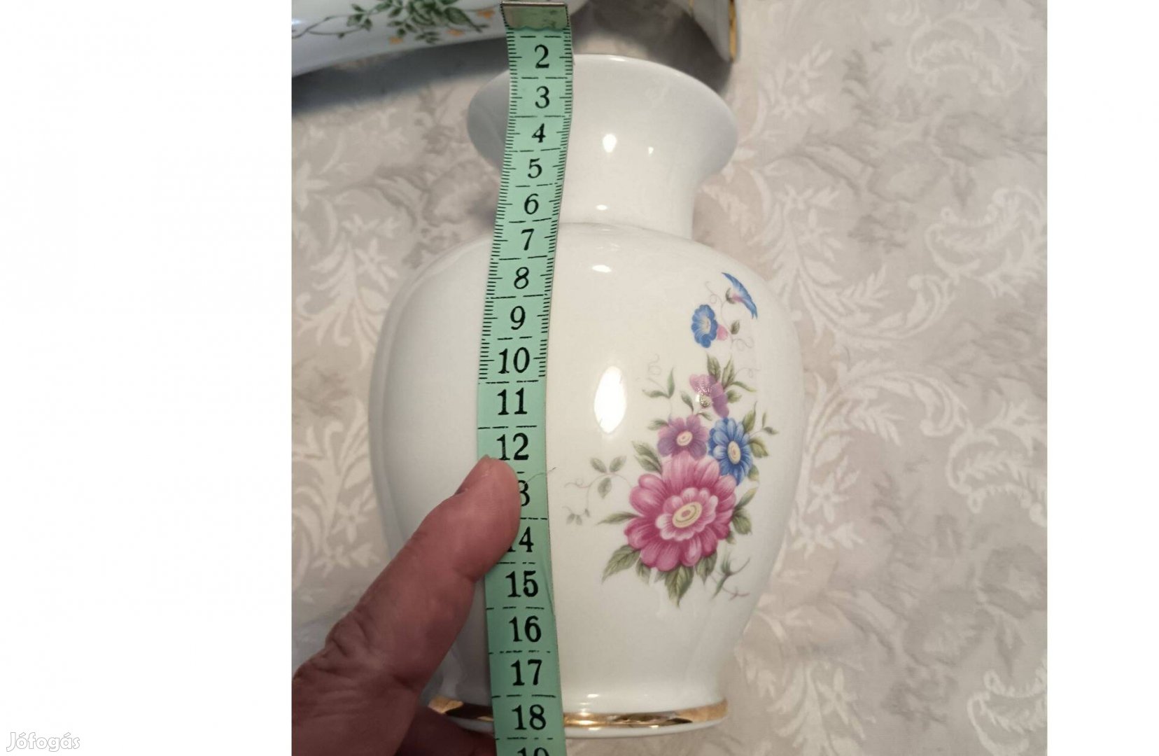 Hollóházi porcelán váza 18 cm, hibátlan áron alul!