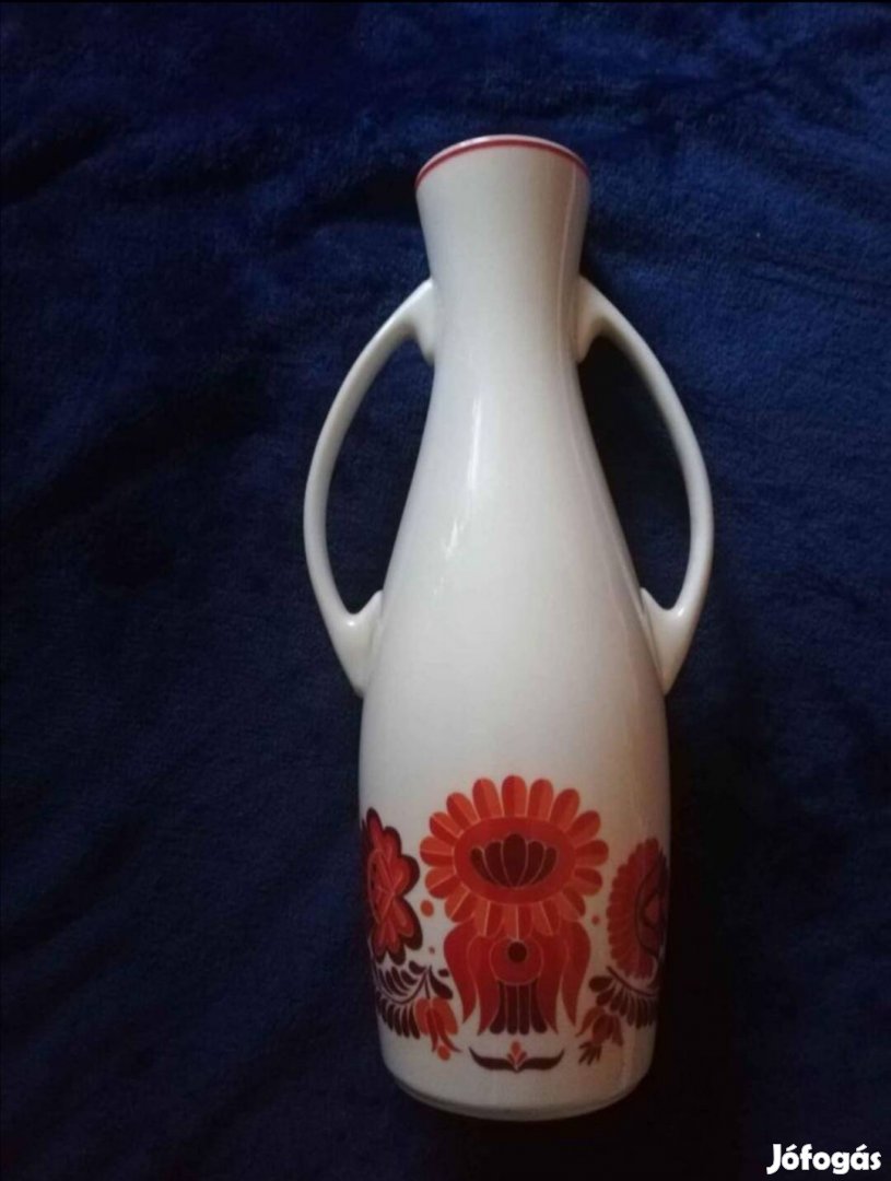 Hollóházi porcelán váza 35 cm