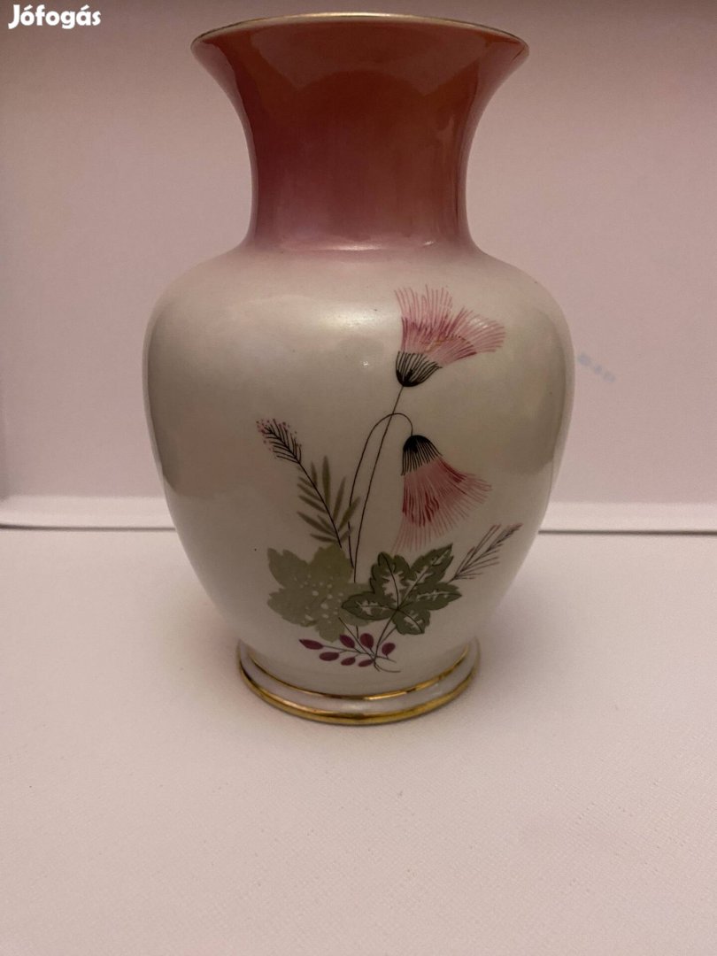 Hollóházi porcelán váza,