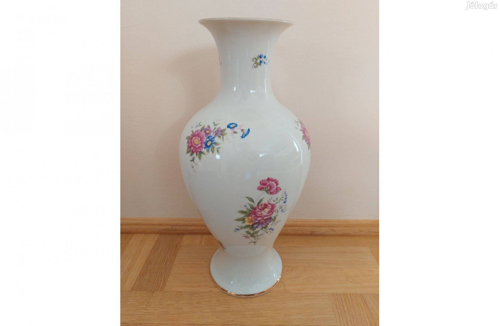 Hollóházi porcelán váza, Hajnalka minta 37 cm, Újszerű, hibátlan Budap