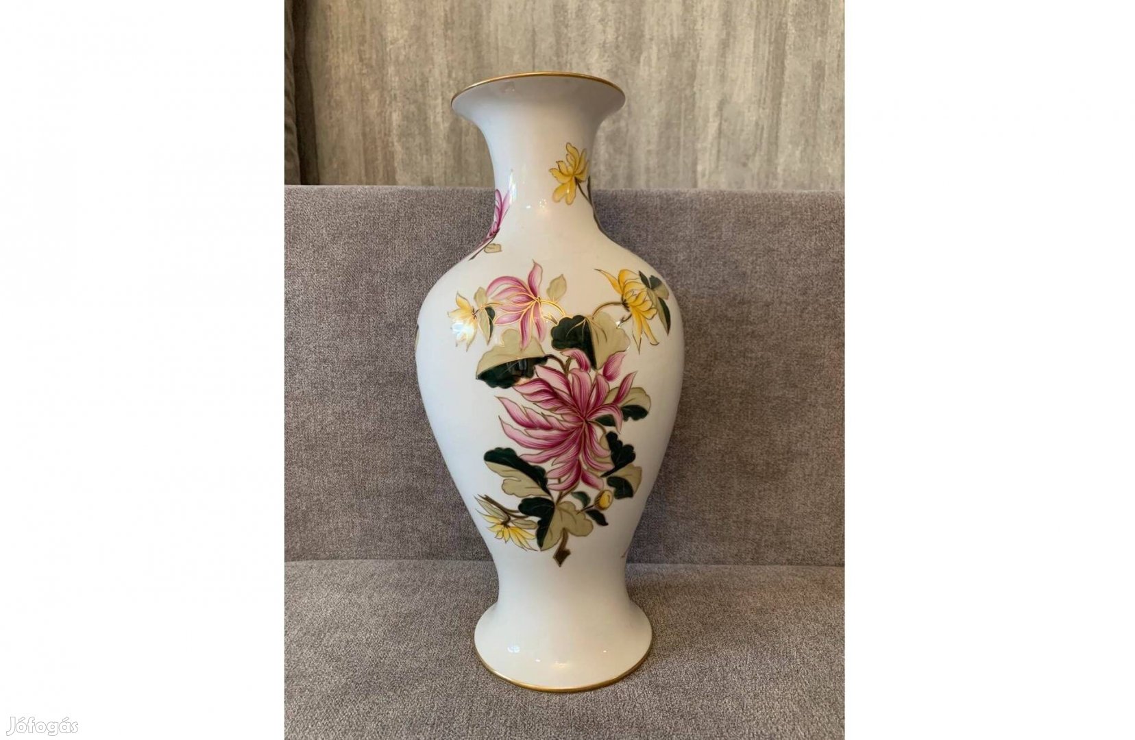 Hollóházi porcelán váza - 35 cm