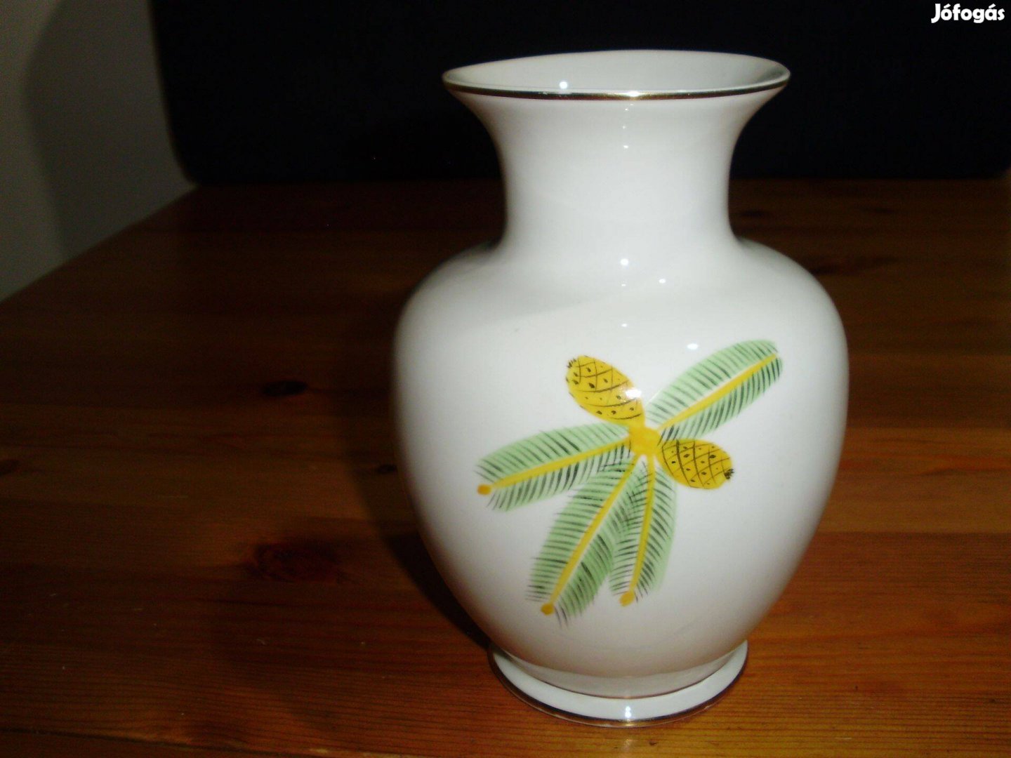 Hollóházi porcelán váza karácsonyi mintával karácsony