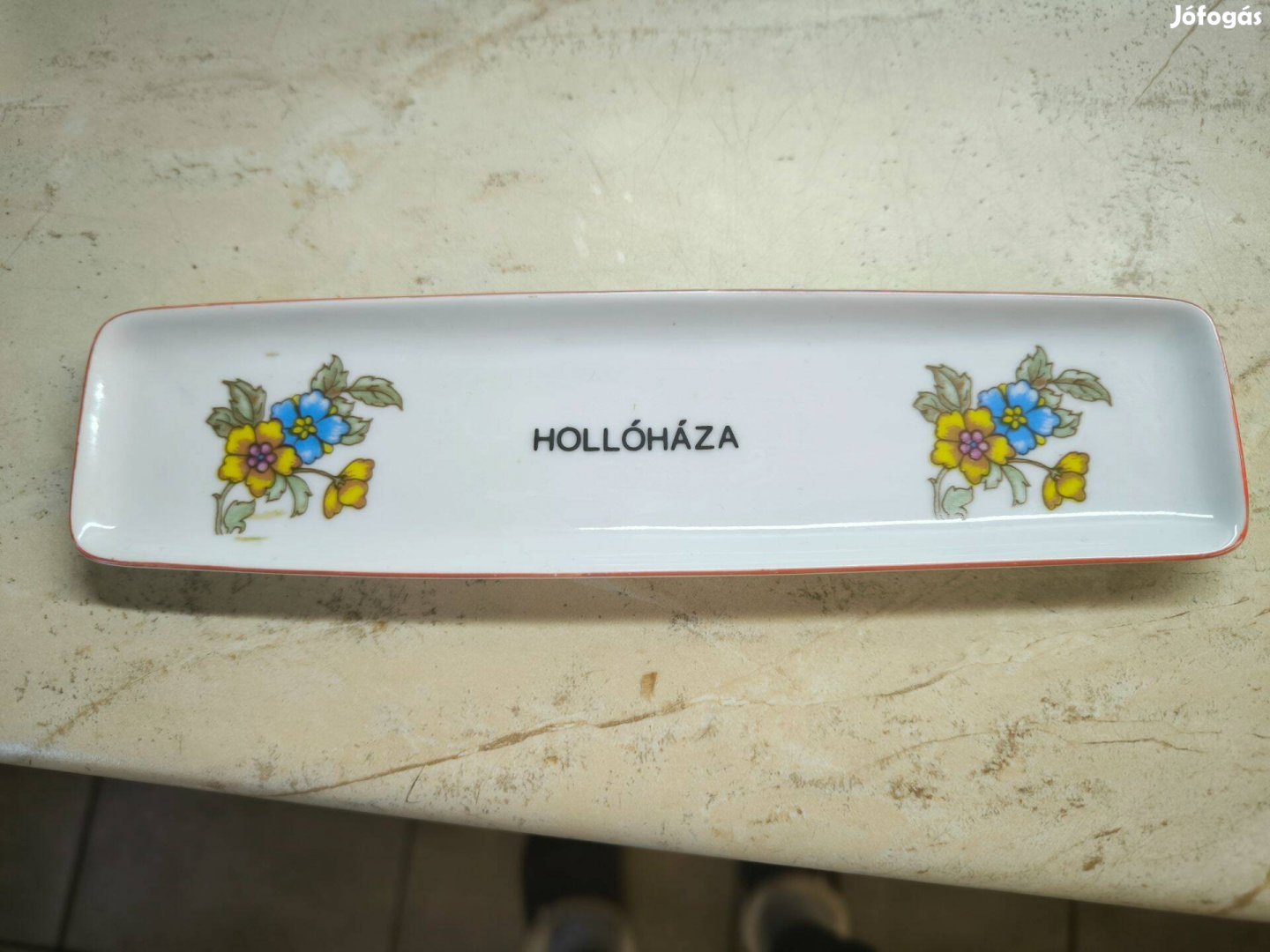 Hollóházi porcelán virágmintás kínáló, tolltartó, hamutartó eladó!