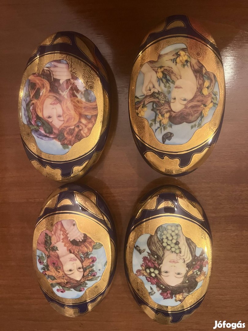 Hollóházi porcelánok Faragó Miklós képeivel