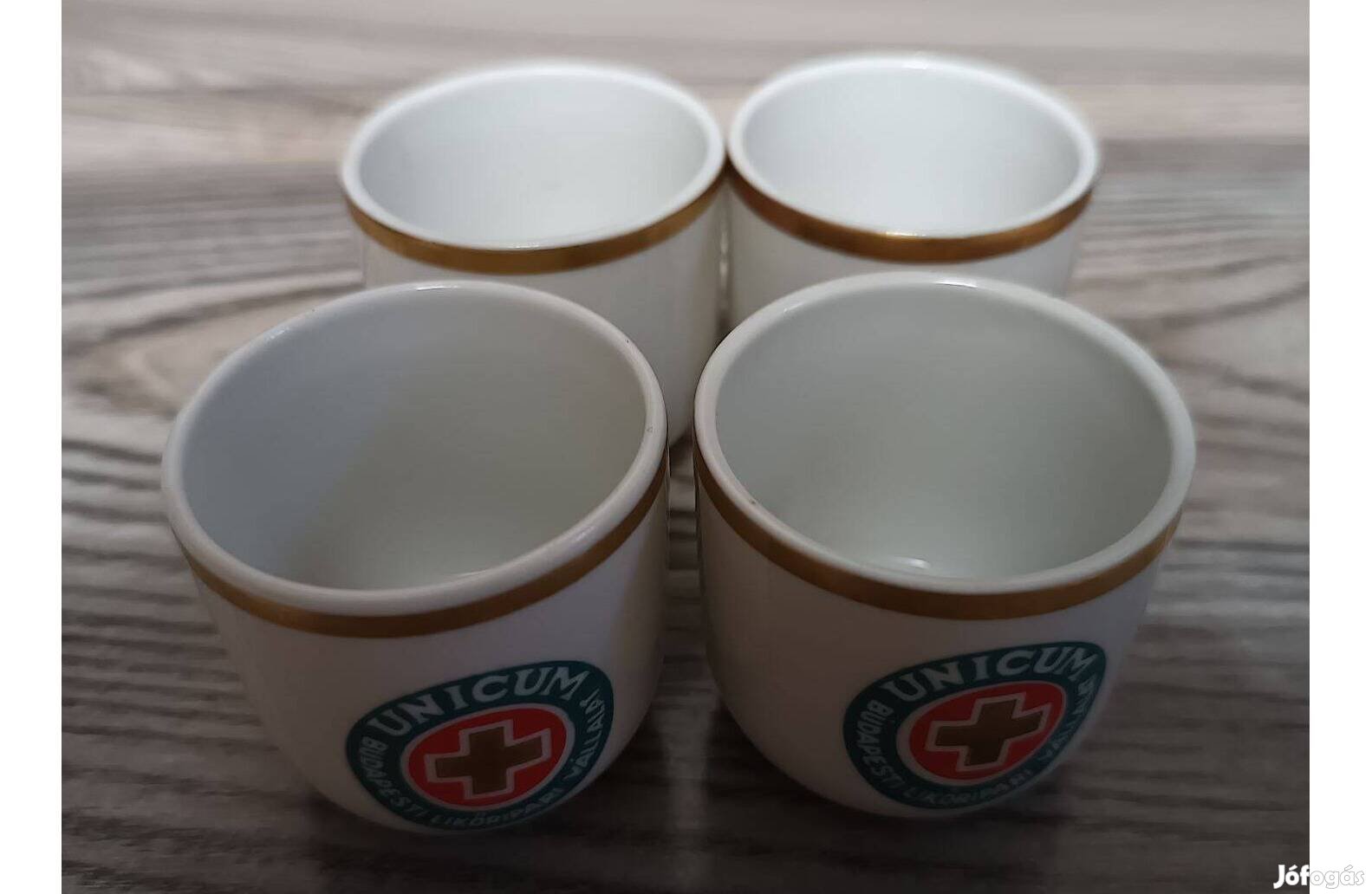 Hollóházi unicum porcelán feleses pohár