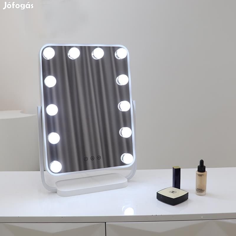 Hollywood tükör, sminkes tükör fehér 12x3W (DP330A)