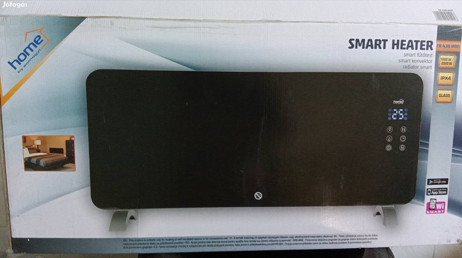Home Smart Heather üveghősugárzó, Wifi vezérlésü,