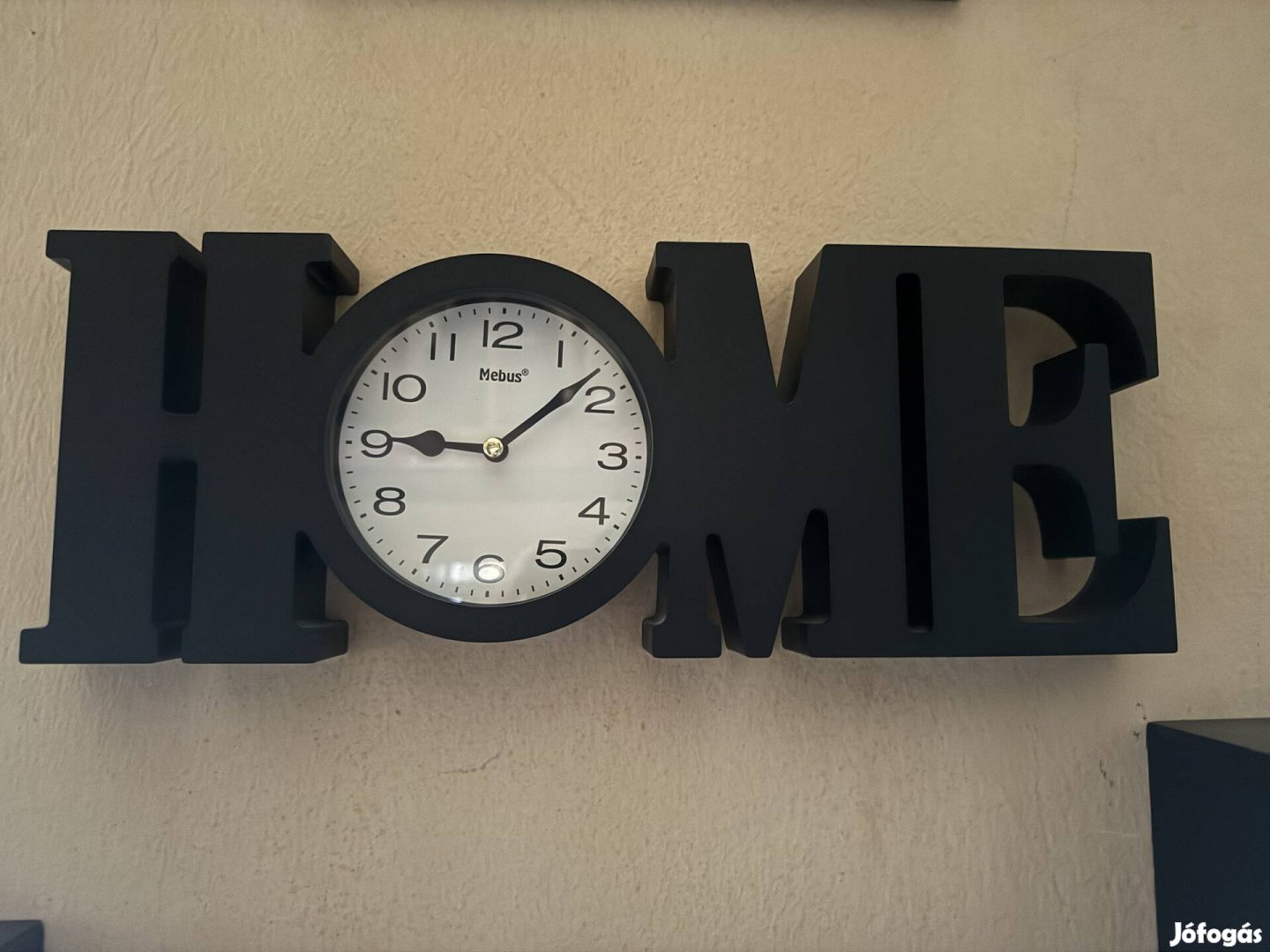 Home fekete feliratú formájú asztali óra - falióra 