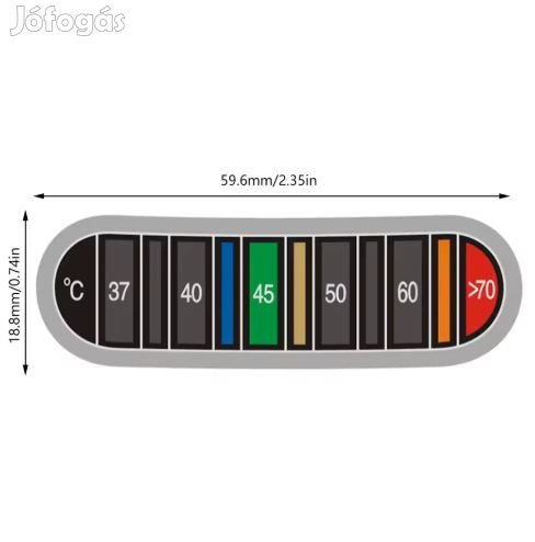 Hőmérő matrica 37-70°C-ig Bögréhez  (6068)