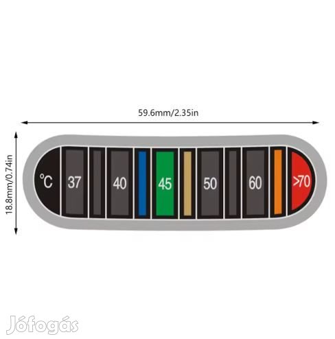 Hőmérő matrica 37-70°C-ig Bögréhez  (6068)