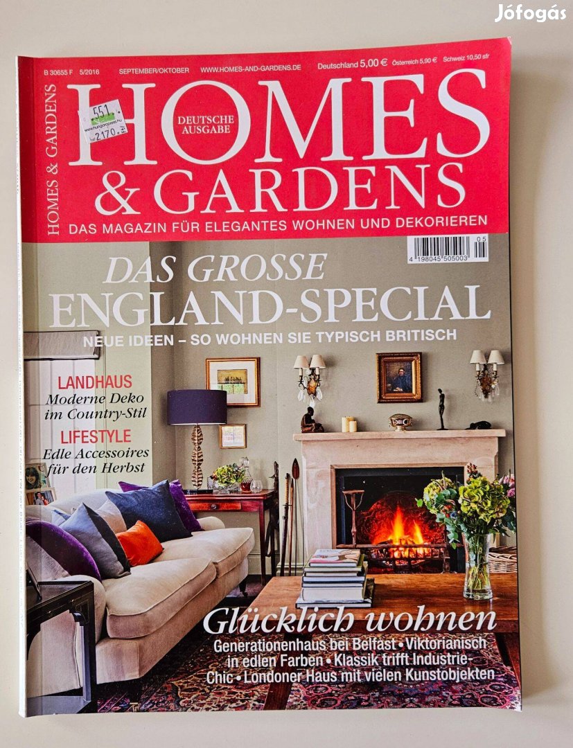 Homes & Gardens német nyelvű lakberendezési magazin