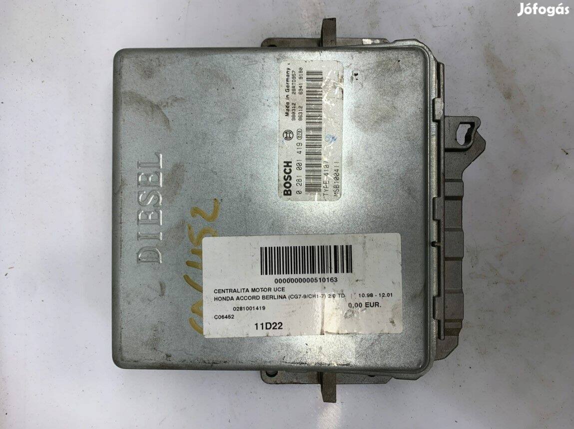 Honda Accord V motorvezérlő ECU 0281001419 MSB100411