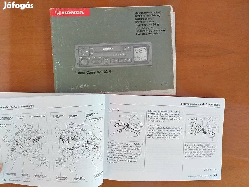 Honda Civic 5 ajtós 1997 gyári kezelési útmutató német nyelvű