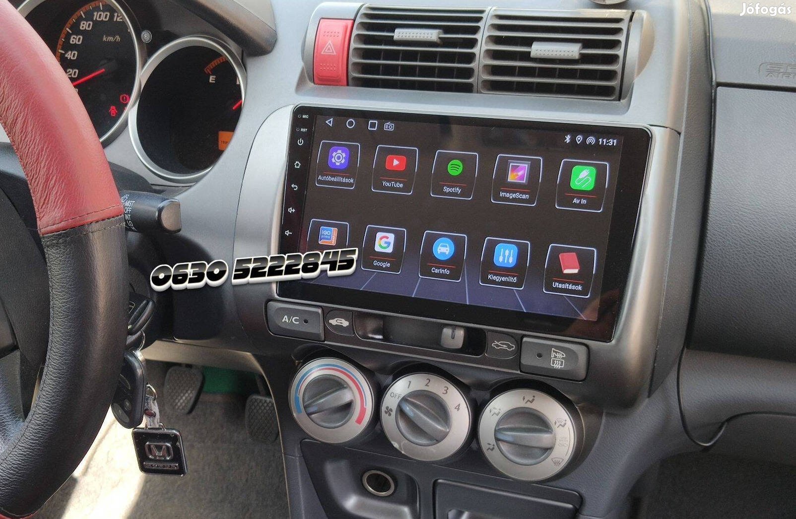 Honda Jazz 2Din Android Kijelző Rádió Multimédia Navigáció Hifi GPS
