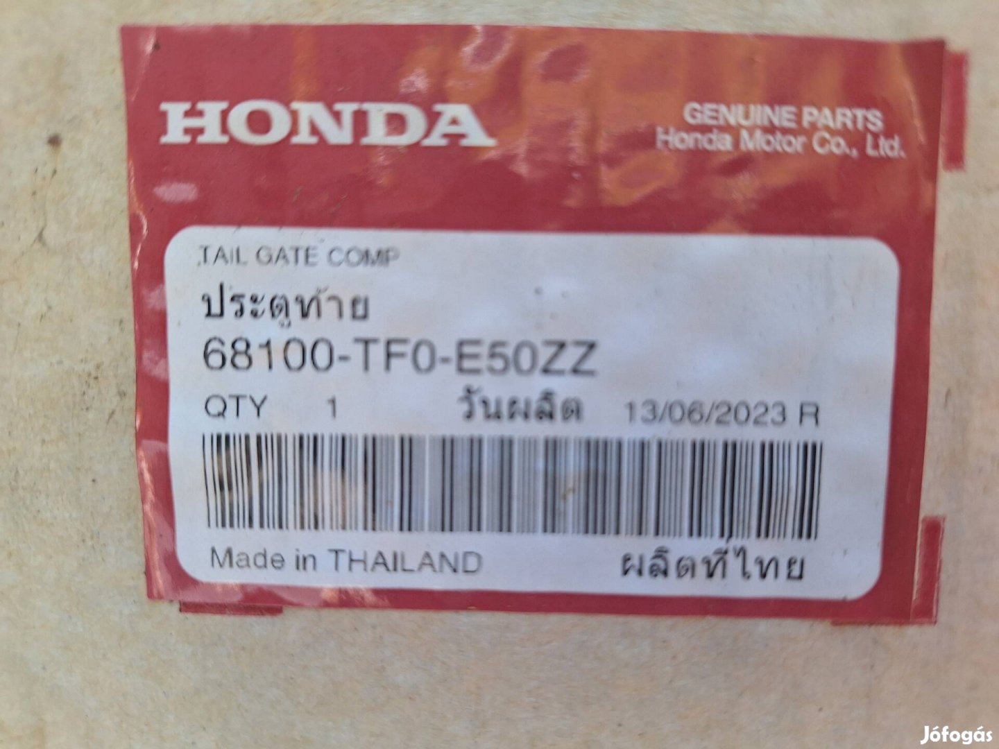 Honda Jazz csomagtér ajtó gyári új