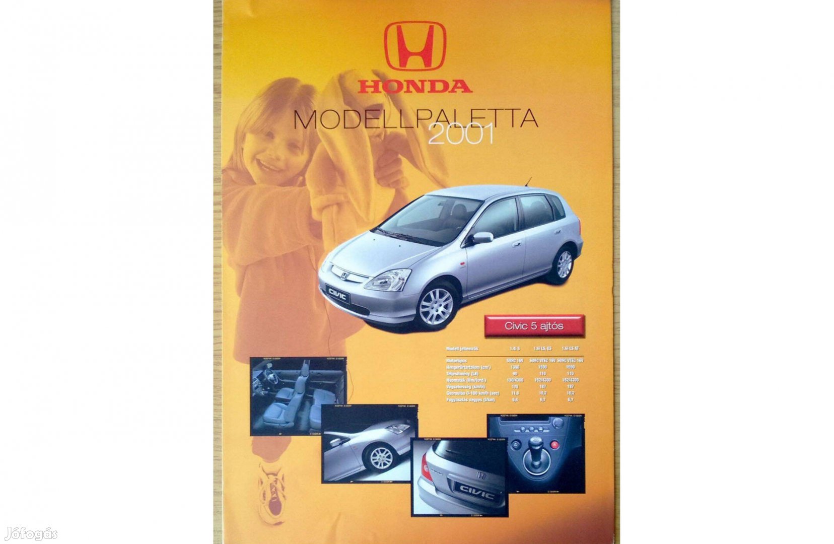 Honda modellpaletta prospektus, katalógus 2001-ből