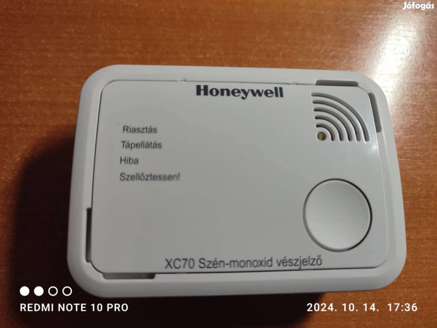 Honeywell szénmonoxid érzékelő riasztó.